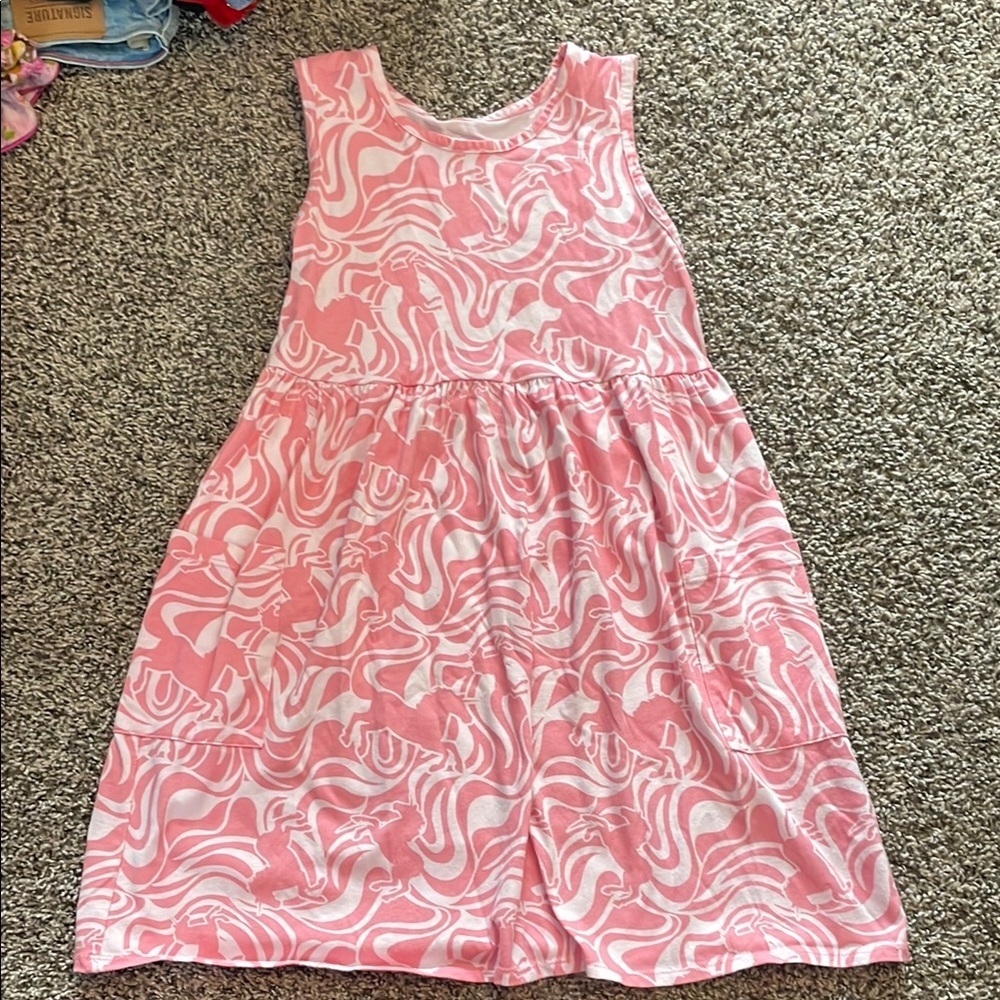 Wonder Nation Pink Horse Patterned Casual Dress